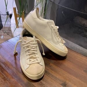 P448 Cream and Beige Low-Top Sneakers